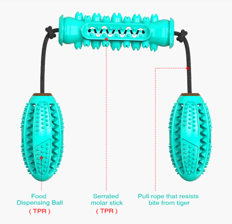 Dog chew toy for fun and teeth cleaning