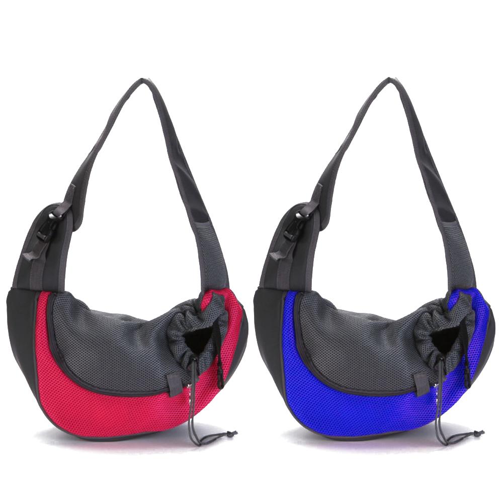 Pet shoulder bag carrier in Red and Blue