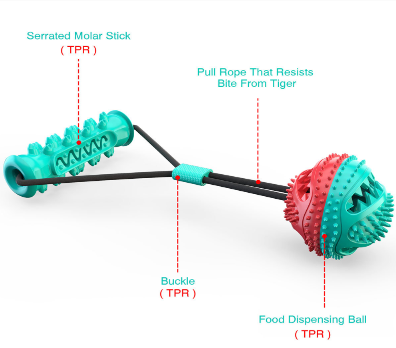 Dog chew toy for fun and teeth cleaning