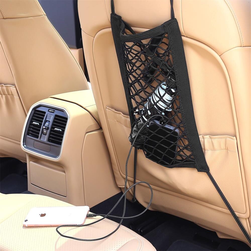 Car net can also be used as a storage bag behind the front seat/