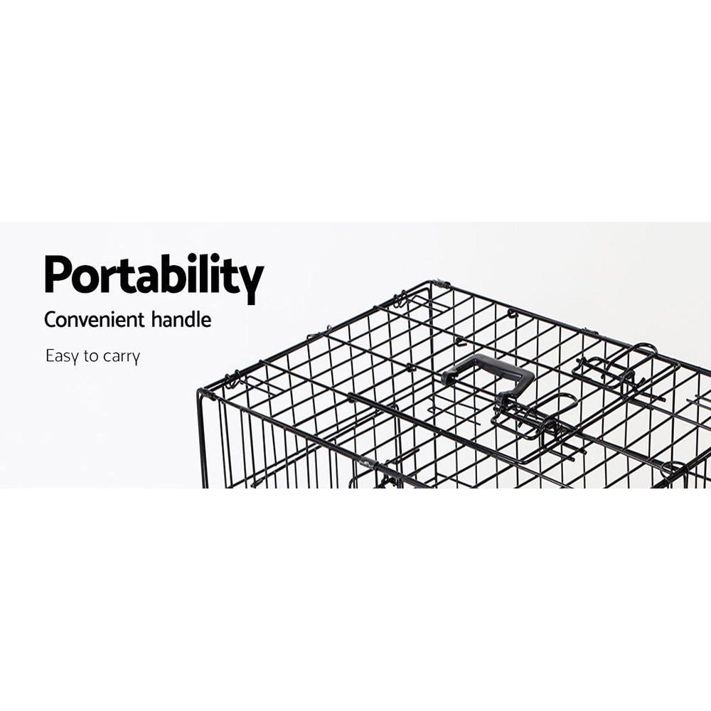 Image of wire crate with pad demonstration of portability