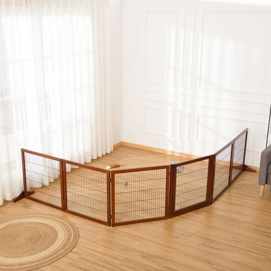 Image of wooden gate demonstrating a barrier for small to mid size dogs.