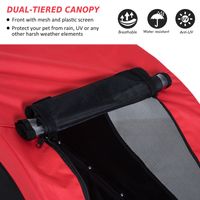 Image of Canopy of the Red Pet Bike Trailer